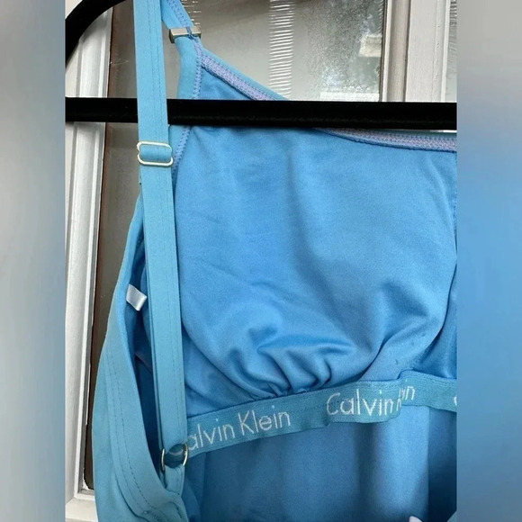 Calvin Klein Logo Classic One Piece Swimsuit Tiffany Blue Women’s Size 6 Small - Picture 9 of 16